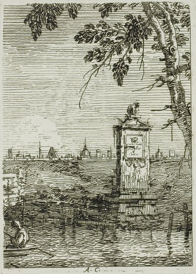 Het kleine monument, uit Vedute door Canaletto