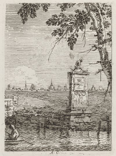 Het kleine monument door Canaletto