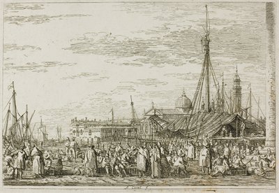 De Markt op de Molo, uit Vedute door Canaletto