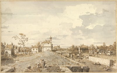 De Porta Portello met het Brenta kanaal in Padua, 1740-1743 door Canaletto