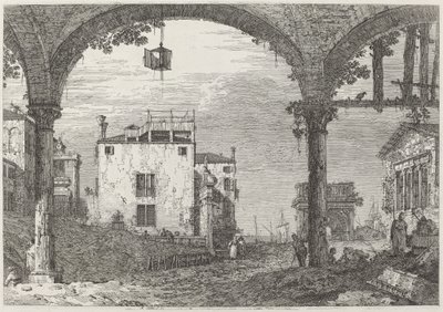 Het Portiek met de Lantaarn door Canaletto