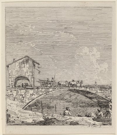 De Wagen die Over een Brug Gaat door Canaletto