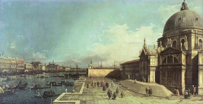 De ingang van het Canal Grande, Venetië met de kerk van Santa Maria della Salute door Giovanni Antonio Canal