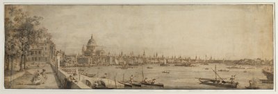 Uitzicht vanaf Somerset Gardens richting London Bridge, ca. 1746-55 door Canaletto
