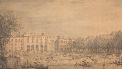 Uitzicht op Old Somerset House vanaf de Theems door Canaletto