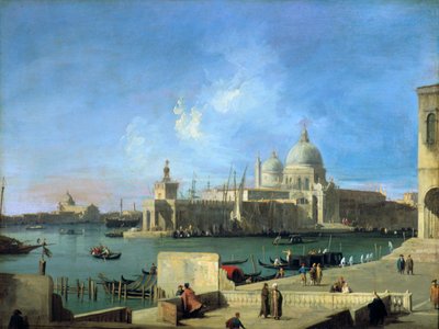 Uitzicht op de Salute vanaf de ingang van het Canal Grande, Venetië, ca. 1727-1728 door Giovanni Antonio Canal
