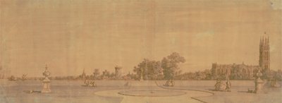 Warwick: De stad en het kasteel vanuit de Priory Gardens door Canaletto
