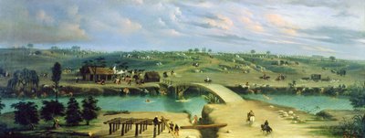 Argentijns kamp aan de andere kant van de San Lorenzo rivier, Argentinië door Candido Lopez