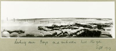 Uitzicht over Gaza en Umbrella Hill, september 1917 door Capt. Arthur Rhodes