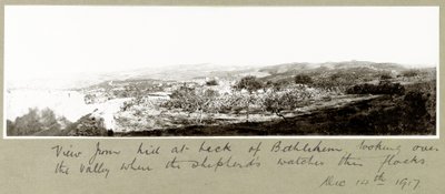 Uitzicht vanaf de heuvel achter Bethlehem, 14 december 1917 door Capt. Arthur Rhodes