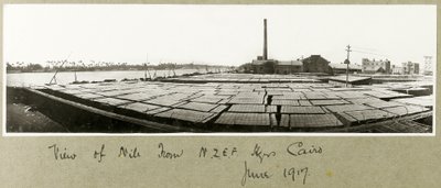 Uitzicht op de Nijl vanaf het N.Z.M.F.A. hoofdkwartier, Caïro, juni 1917 door Capt. Arthur Rhodes