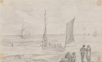 Een gezelschap vertrekt nabij Brighton Beach, 18 september 1815 door Capt. Thomas Hastings