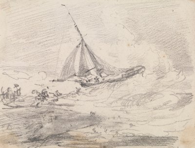 Een zeilschip in ruwe zee, Hastings door Capt. Thomas Hastings