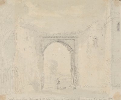 Bakstenen boog naast de grote poort van het klooster van St. Augustine, Canterbury door Capt. Thomas Hastings