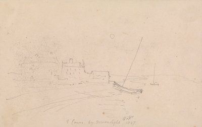 East Cowes bij maanlicht, september 1827 door Capt. Thomas Hastings