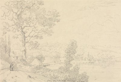 Uitzicht op Wootton Bridge, Isle of Wight, augustus 1828 door Capt. Thomas Hastings