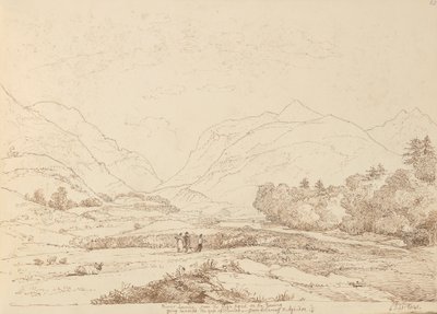 Rivier Laune vanaf de Hoofdweg van Killarney & Aghadoe, 6 September 1841 door Capt. Thomas Hastings