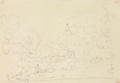Schets van huisjes in de bomen door Capt. Thomas Hastings