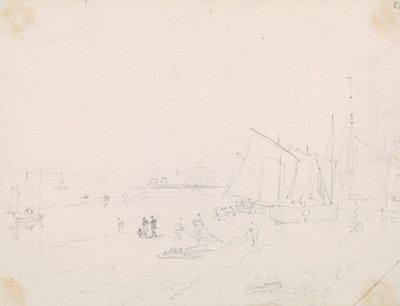 Schets van een Strandscène, Hastings door Capt. Thomas Hastings