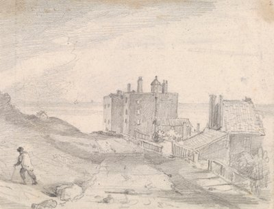 Schets van een Klifweg en Gebouwen, Hastings door Capt. Thomas Hastings