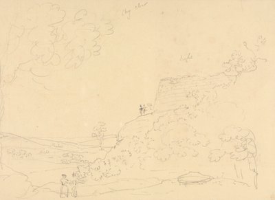 Schets van een heuvelbastion, Isle of Wight door Capt. Thomas Hastings