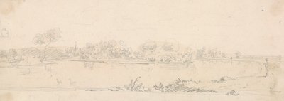 Schets van een landschap over het water door Capt. Thomas Hastings
