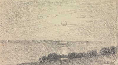 Schets van een lage zon boven de zee, 20 augustus 1826 door Capt. Thomas Hastings