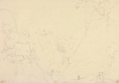 Schets van een weg in een ravijn door Capt. Thomas Hastings