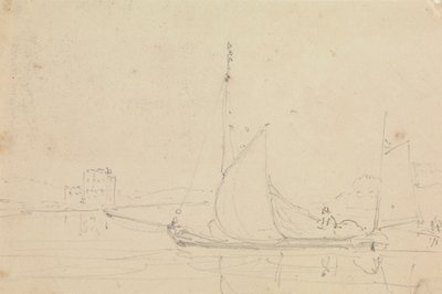 Schets van een zeilboot door Capt. Thomas Hastings