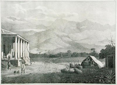 De Seremoogy, of Streemoogy, Pass, Neelgherry Mountains, plaat 1 uit View of the Neilgherries, or Blue Mountains of Coimbetoor, Southern India door Captain McCurdy, gepubliceerd in 1830 door Captain E. A. after McCurdy