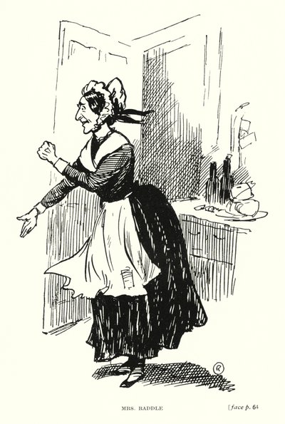 Dickens personage: Mevrouw Raddle door Captain Edward Henry Handley Read