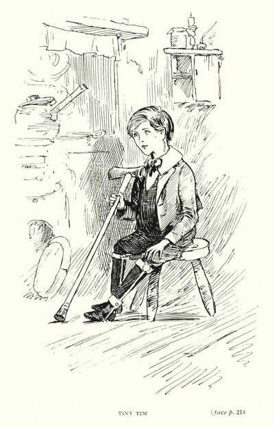 Dickens personage: Tiny Tim door Captain Edward Henry Handley Read