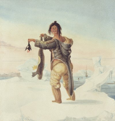 Een Eskimo van de Savage-eilanden, 1821 door Captain George Francis Lyon