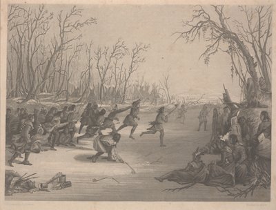 Balspel van de Dahcota (Sioux) Indianen, ets door Charles Kennedy Burt, december 1850 door Captain Seth Eastman