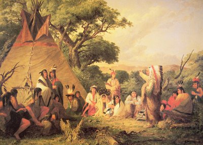 Sioux Indianenraad door Captain Seth Eastman