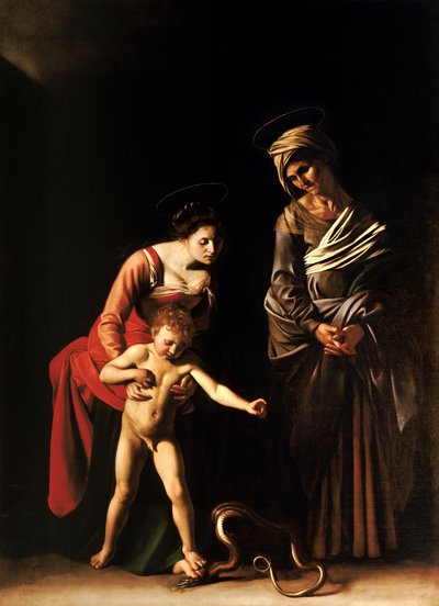 Madonna en Kind met Sint Anna door Michelangelo Merisi da  Caravaggio