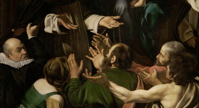 Madonna van de Rozenkrans door Michelangelo Merisi da  Caravaggio
