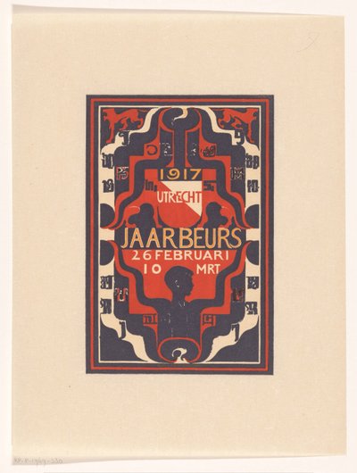 Aankondiging voor jaarbeurs Utrecht 1917 door Carel Adolph Lion Cachet
