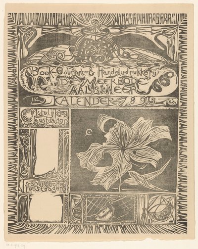 Kalenderblad 1893 door Carel Adolph Lion Cachet