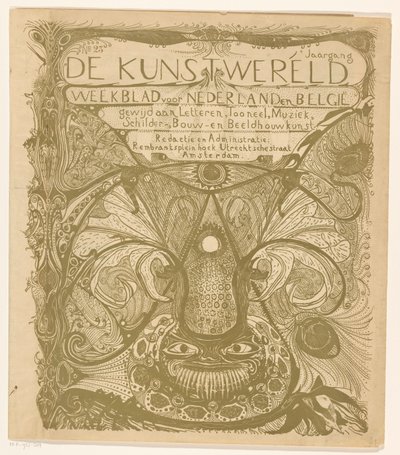 Omslag voor: De kunstwereld, 1894 door Carel Adolph Lion Cachet