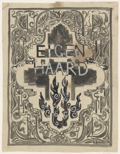 Ontwerp voor de omslag van Eigen Haard door Carel Adolph Lion Cachet