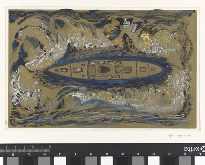 Ontwerp voor vignet van de Koninklijke Paketvaart Maatschappij door Carel Adolph Lion Cachet