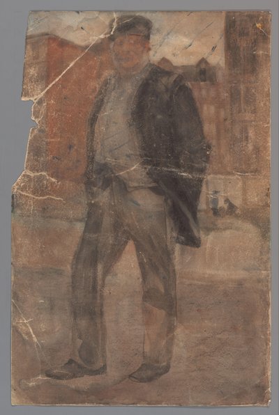 Staande man met stijve pet door Carel Adolph Lion Cachet