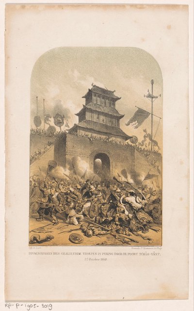 Franse en Britse troepen bestormen het oude zomerpaleis in Peking door Carel Christiaan Antony Last