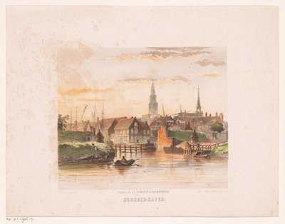 Gezicht op Groningen vanuit de Noorderhaven door Carel Christiaan Antony Last