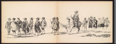 Maskerade van de Leidse studenten, 1850 (plaat 6) Intogt van Frederik Hendrik in 