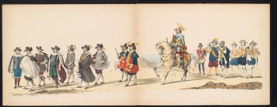 Maskerade van de Leidse studenten, 1850 (plaat 6) door Carel Christiaan Antony Last