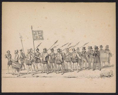 Maskerade van de Utrechtse studenten, 1846 (plaat 22) door Carel Christiaan Antony Last