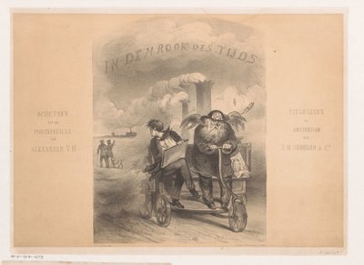 Vader tijd en kunstenaar op een stoommachine door Carel Christiaan Antony Last
