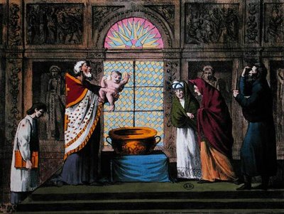 Een Russisch-orthodoxe doop, ca.1810-20 door Carel Christian Anthony (after) Last